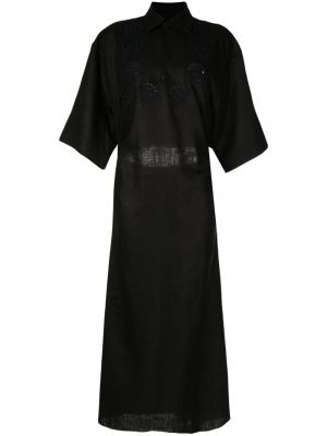 Λινή φόρεμα Litkovskaya μαύρο
