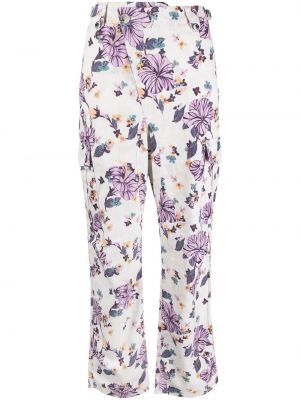 Kargo hlače s cvetličnim vzorcem s potiskom Pinko