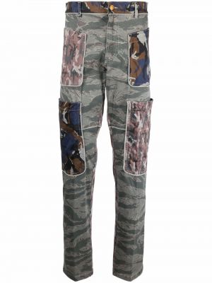 Pantaloni dritti con stampa camouflage Diesel blu