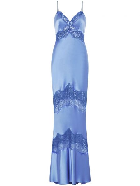 Modré hedvábné večerní šaty Rebecca Vallance