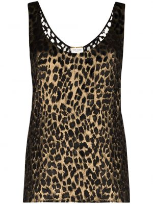 Top leopardo Saint Laurent negro