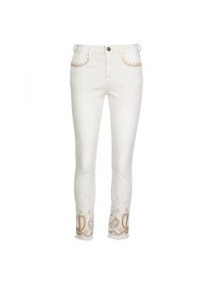 Jeans skinny slim fit paisley Desigual bianco
