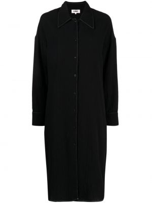 Βαμβακερή φόρεμα Ymc μαύρο
