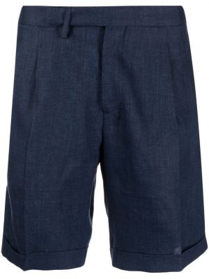 Plisirane lanene bermuda kratke hlače Briglia 1949 modra