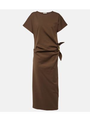 Sukienka midi bawełniana Jacques Wei brązowa