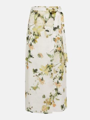 Květinové lněné dlouhá sukně Erdem