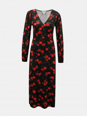 Kvetinové dlouhé šaty Miss Selfridge čierna