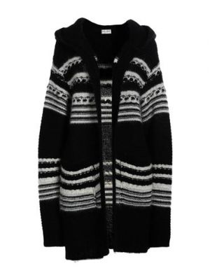 Cardigan di lana di seta mohair Saint Laurent nero