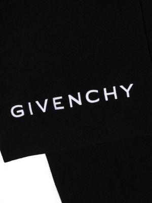 Dzianinowa haftowana szal Givenchy czarna