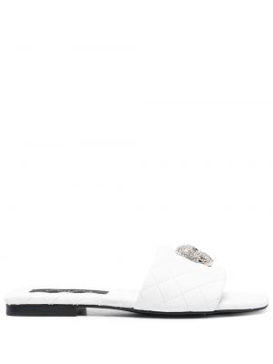 Ниски обувки с кристали Philipp Plein бяло