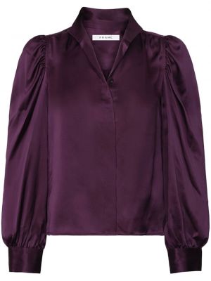 Jedwabna bluzka Frame fioletowa
