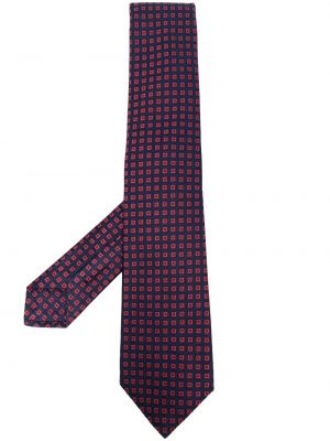 Cravată de mătase cu imprimeu geometric din jacard Kiton