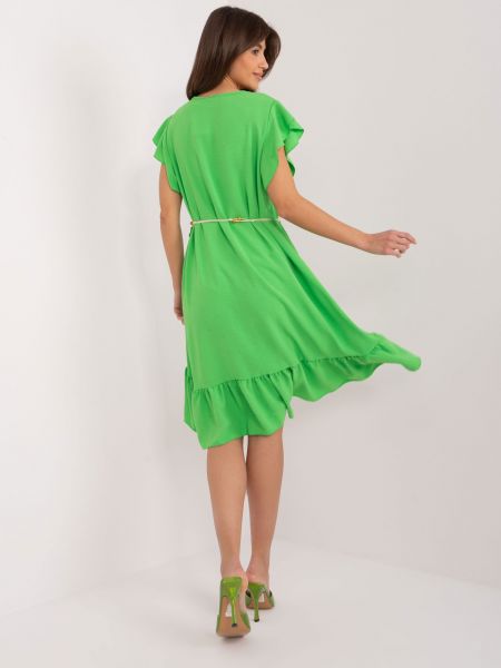 Šaty s volány Fashionhunters zelené