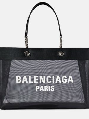 Nákupná taška so sieťovinou Balenciaga čierna