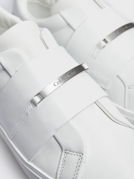Кожаные слипоны Calvin Klein белые