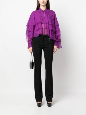 Transparente hemd mit drapierungen Roberto Cavalli lila