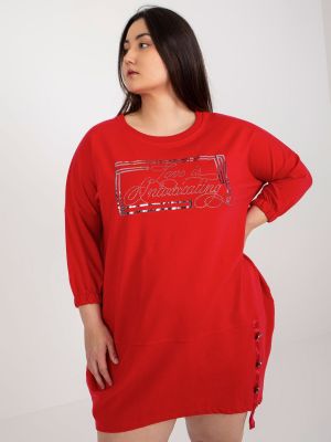Obleka z napisom Fashionhunters rdeča