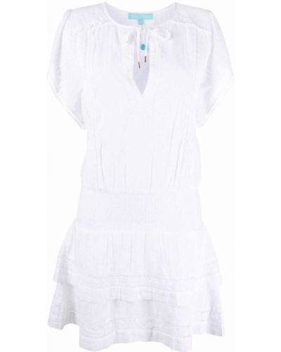 Платье мини с вышивкой Melissa Odabash, белый