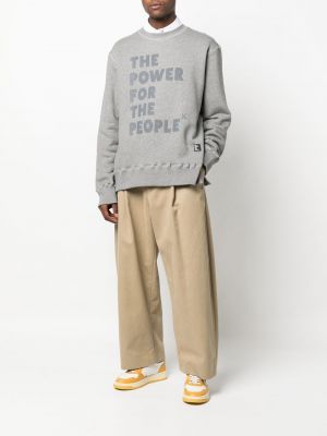 Sweatshirt aus baumwoll mit print The Power For The People grau