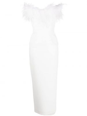Βραδινό φόρεμα με φτερά The New Arrivals Ilkyaz Ozel λευκό