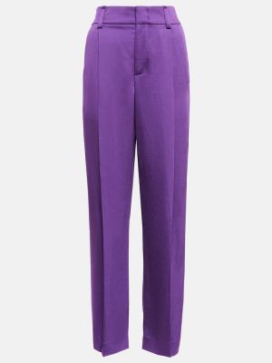 Pantaloni cu talie înaltă plisate Vince violet
