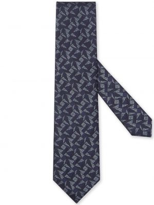 Svilena kravata s printom Zegna plava