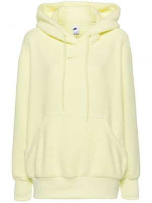 Fleece hoodie mit stickerei Nike gelb