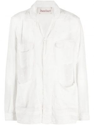Priehľadná bavlnená košeľa Baziszt biela