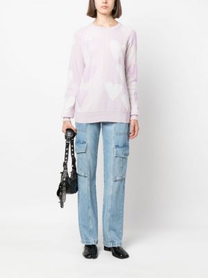 Džemperis apvaliu kaklu su širdelėmis Vivienne Westwood rožinė