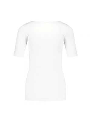 Top de algodón de tela jersey Marc Cain blanco