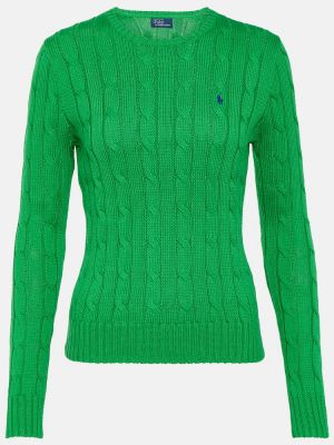 Bombažni pulover Polo Ralph Lauren zelena
