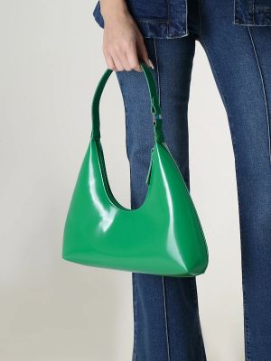 Кожаная сумка By Far зеленая