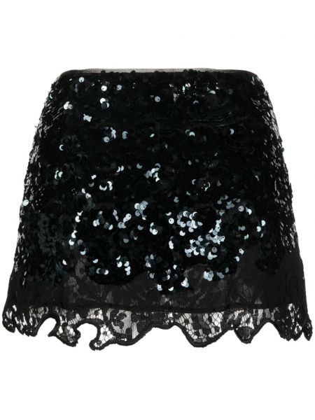 Krajkové mini sukně Cynthia Rowley černé