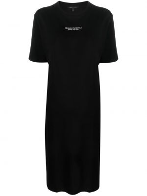 Права рокля с принт Armani Exchange черно