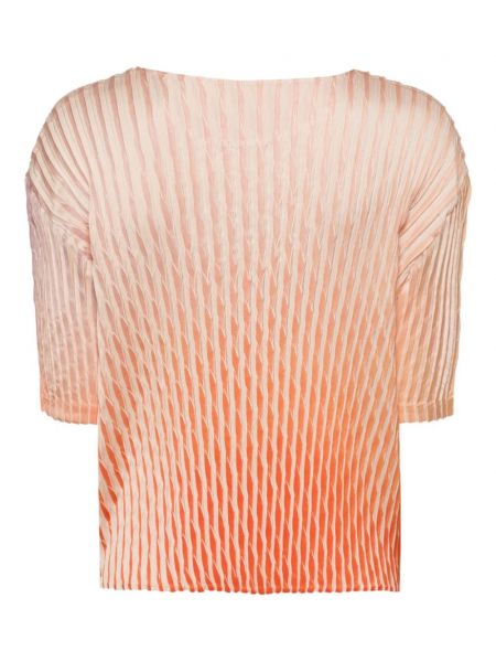 Plisuotas marškinėliai Issey Miyake oranžinė