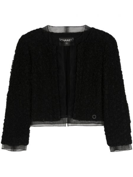 Jachetă decupată din tul Chanel Pre-owned negru