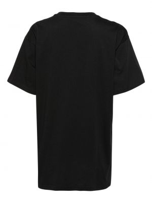 Bavlněné tričko s potiskem Moschino černé
