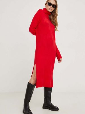 Sukienka midi oversize Answear Lab czerwona