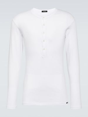 Camiseta con botones de algodón Tom Ford blanco