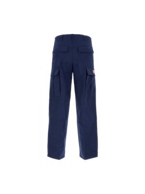 Spodnie cargo bawełniane Kenzo niebieskie