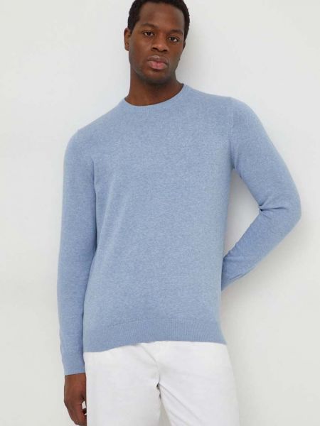 Sweter bawełniany Barbour niebieski