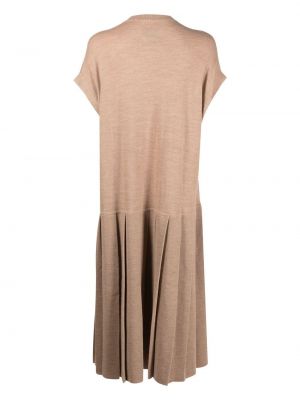 Kleid mit plisseefalten Lauren Manoogian braun