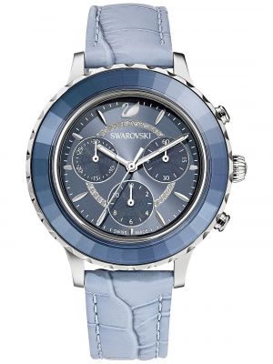 Кожаные часы Swarovski синие