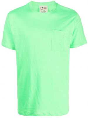 Lininis marškinėliai su kišenėmis Mc2 Saint Barth žalia