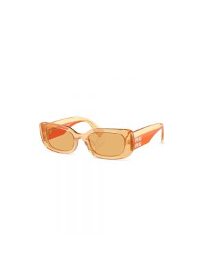 Przezroczyste okulary przeciwsłoneczne Miu Miu pomarańczowe