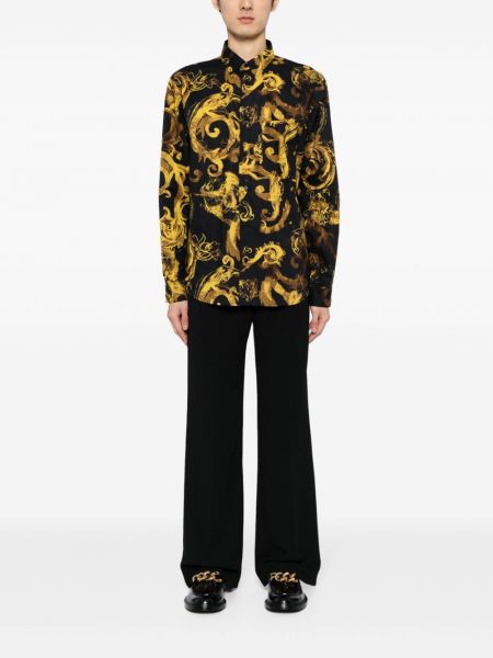 Koszula jeansowa bawełniana z nadrukiem Versace Jeans Couture