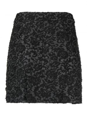 Mini spódniczka w kwiatki żakardowa Essentiel Antwerp czarna