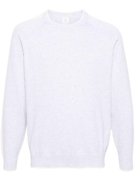 Pruhovaný bavlnený sveter Eleventy sivá