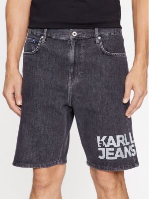 Blugi cu croială lejeră Karl Lagerfeld Jeans gri