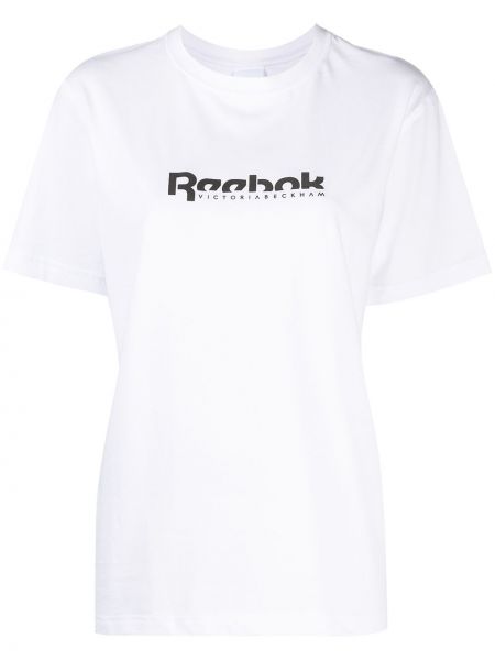 Тениска с принт Reebok X Victoria Beckham бяло